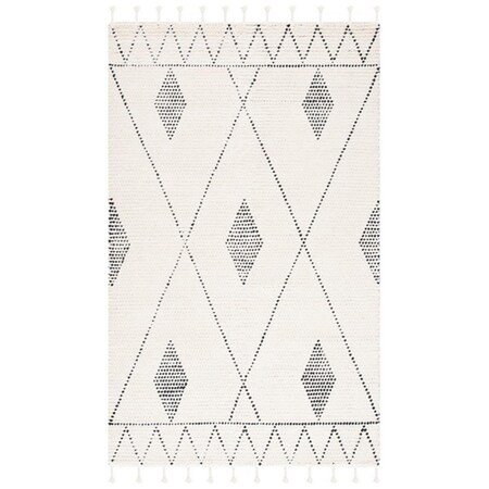 Safavieh 4 x 6 ft. Casablanca 489A Tassel Hand Woven Rectangle Area Rug Ivory & Black CSB489A-4